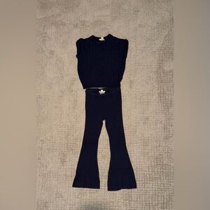 Kids Blue Cable Knit Sweater Vest with Pants Size 6